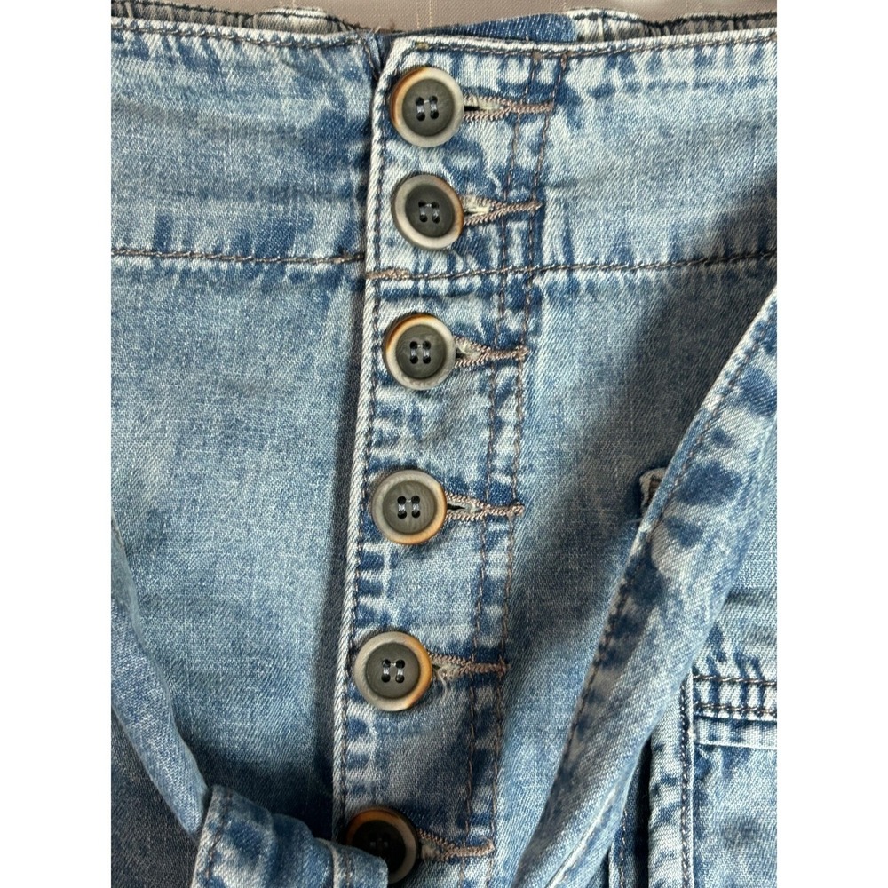 We the Free Utility Cargo JoggerJeans Blue Button Fly Tie Waist Size 26 - Picture 4 of 6